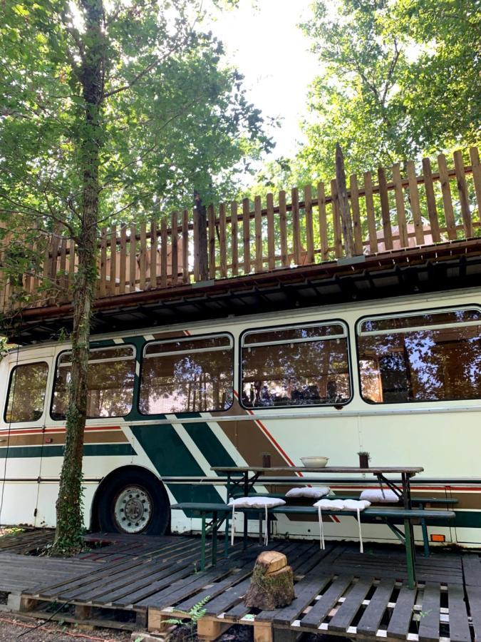 Magic Roof Top Bus With Big Bath In The Tree Forest! Hotel Mimizan Exterior photo